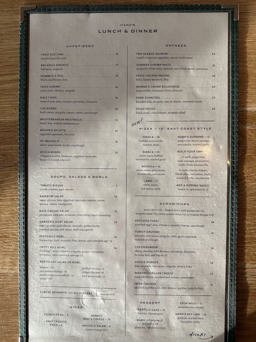 Hank's Austin Menu - Image 4